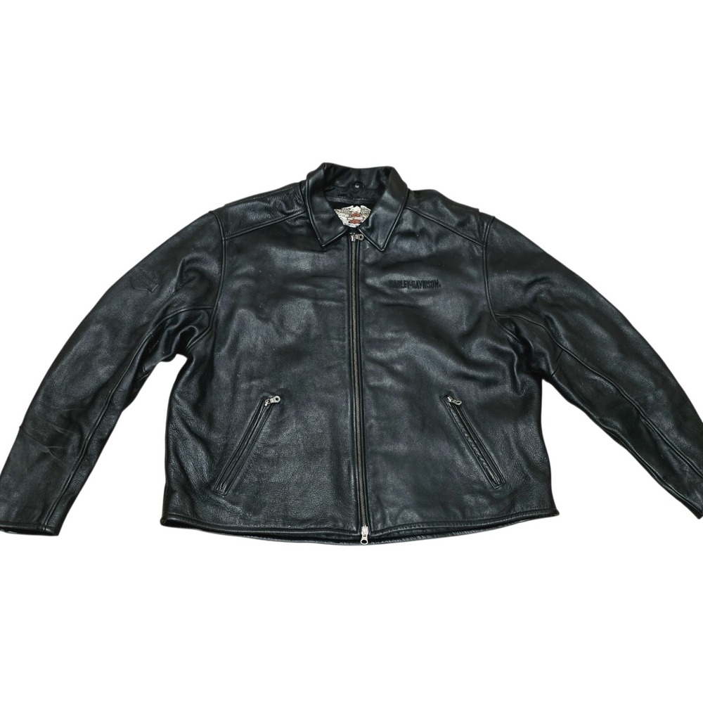 Harley Davidson Open Road Leather Motorcycle Jacket Mens 3XL Black 98143-05VM